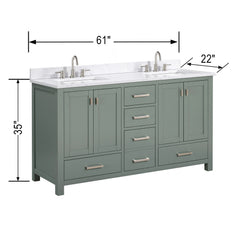 Modero 60 in. Double Sink Bathroom Vanity