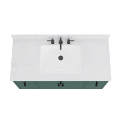 Paisley 48 in. Single Sink Wall-Hung Bathroom Vanity with Optional Base