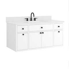 Paisley 48 in. Single Sink Wall-Hung Bathroom Vanity with Optional Base