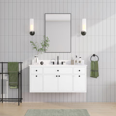 Paisley 48 in. Single Sink Wall-Hung Bathroom Vanity with Optional Base