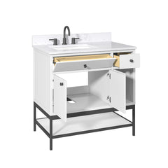Paisley 36 in. Single Sink Wall-Hung Bathroom Vanity with Optional Base