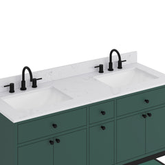 Paisley 60 in. Double Sink Bathroom Vanity with Dual Mount Option