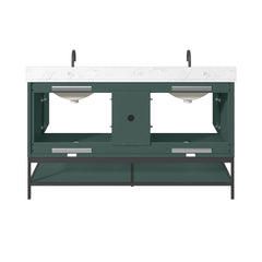 Paisley 60 in. Double Sink Bathroom Vanity with Dual Mount Option