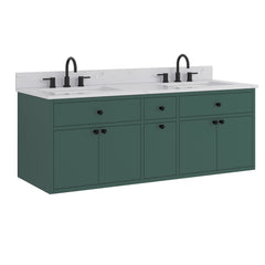 Paisley 60 in. Double Sink Bathroom Vanity with Dual Mount Option