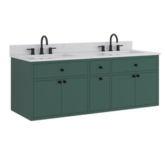 Paisley 60 in. Double Sink Wall-Hung Bathroom Vanity with Optional Base
