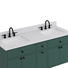 Paisley 60 in. Double Sink Wall-Hung Bathroom Vanity with Optional Base
