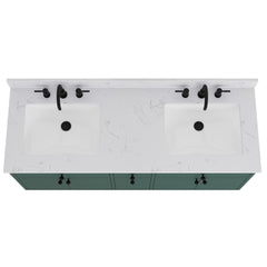 Paisley 60 in. Double Sink Wall-Hung Bathroom Vanity with Optional Base
