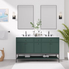 Paisley 60 in. Double Sink Wall-Hung Bathroom Vanity with Optional Base
