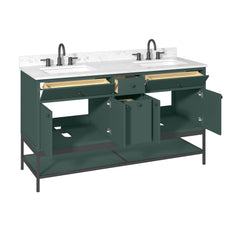 Paisley 60 in. Double Sink Bathroom Vanity with Dual Mount Option