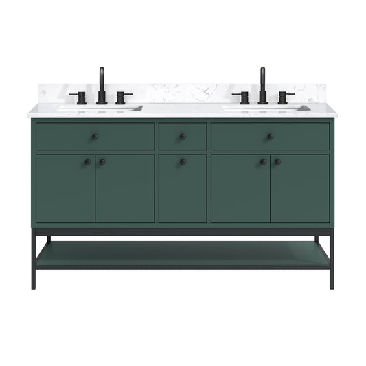 Paisley 60 in. Double Sink Wall-Hung Bathroom Vanity with Optional Base
