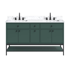 Paisley 60 in. Double Sink Bathroom Vanity with Dual Mount Option