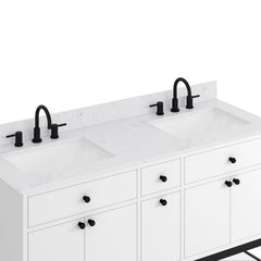 Paisley 60 in. Double Sink Bathroom Vanity with Dual Mount Option