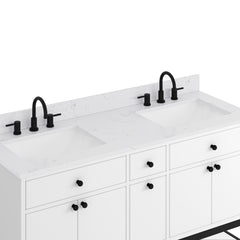 Paisley 60 in. Double Sink Wall-Hung Bathroom Vanity with Optional Base