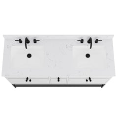 Paisley 60 in. Double Sink Bathroom Vanity with Dual Mount Option