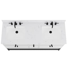 Paisley 60 in. Double Sink Wall-Hung Bathroom Vanity with Optional Base
