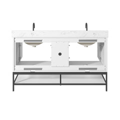 Paisley 60 in. Double Sink Bathroom Vanity with Dual Mount Option