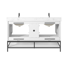 Paisley 60 in. Double Sink Wall-Hung Bathroom Vanity with Optional Base
