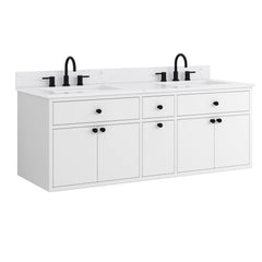 Paisley 60 in. Double Sink Bathroom Vanity with Dual Mount Option