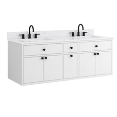 Paisley 60 in. Double Sink Wall-Hung Bathroom Vanity with Optional Base