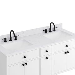 Paisley 60 in. Double Sink Bathroom Vanity with Dual Mount Option