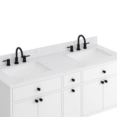 Paisley 60 in. Double Sink Wall-Hung Bathroom Vanity with Optional Base