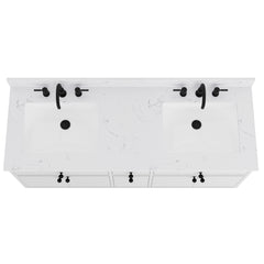 Paisley 60 in. Double Sink Wall-Hung Bathroom Vanity with Optional Base