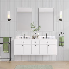 Paisley 60 in. Double Sink Bathroom Vanity with Dual Mount Option