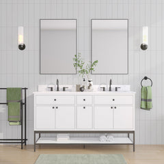 Paisley 60 in. Double Sink Bathroom Vanity with Dual Mount Option