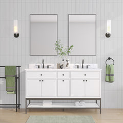 Paisley 60 in. Double Sink Wall-Hung Bathroom Vanity with Optional Base