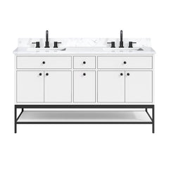 Paisley 60 in. Double Sink Bathroom Vanity with Dual Mount Option