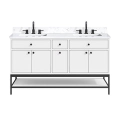 Paisley 60 in. Double Sink Wall-Hung Bathroom Vanity with Optional Base