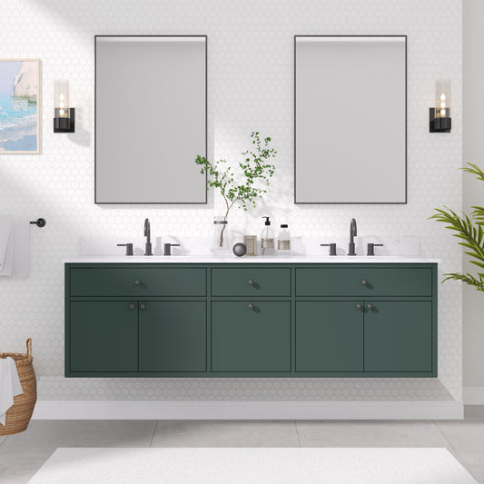 Paisley 72 in. Double Sink Wall-Hung Bathroom Vanity with Optional Base