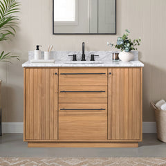 Parker 48 in. Single Sink Teak Wood Bathroom Vanity