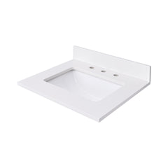 Everest White Quartz Top with Single Rectangular Sink