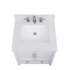 Lotte Radianz Everest White Quartz Top with Rectangular Sink