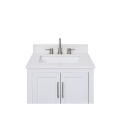Everest White Quartz Top with Single Rectangular Sink