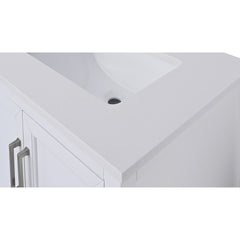 Everest White Quartz Top with Single Rectangular Sink