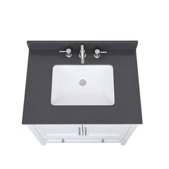 Ural Gray Quartz Top with Single Rectangular Sink
