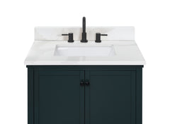 Calacatta Quartz Top with Single Rectangular Sink