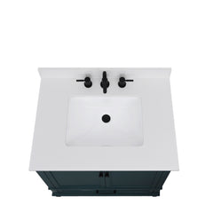 Everest White Quartz Top with Single Rectangular Sink