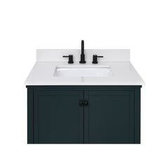 Everest White Quartz Top with Single Rectangular Sink