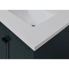 Everest White Quartz Top with Single Rectangular Sink