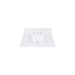 Everest White Quartz Top with Single Rectangular Sink