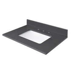 Ural Gray Quartz Top with Single Rectangular Sink