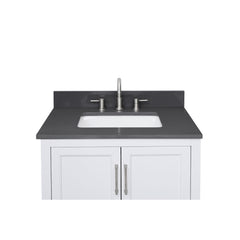 Ural Gray Quartz Top with Single Rectangular Sink