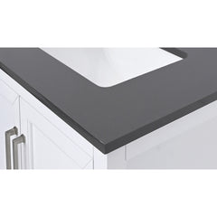 Ural Gray Quartz Top with Single Rectangular Sink