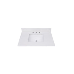 Everest White Quartz Top with Single Rectangular Sink