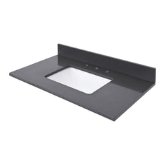 Ural Gray Quartz Top with Single Rectangular Sink