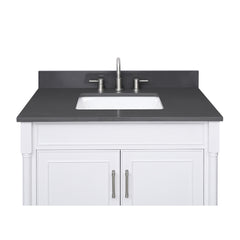 Ural Gray Quartz Top with Single Rectangular Sink