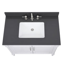 Ural Gray Quartz Top with Single Rectangular Sink